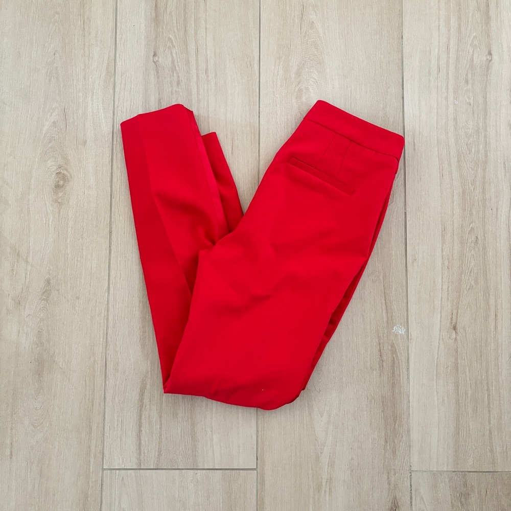 Zara red trousers